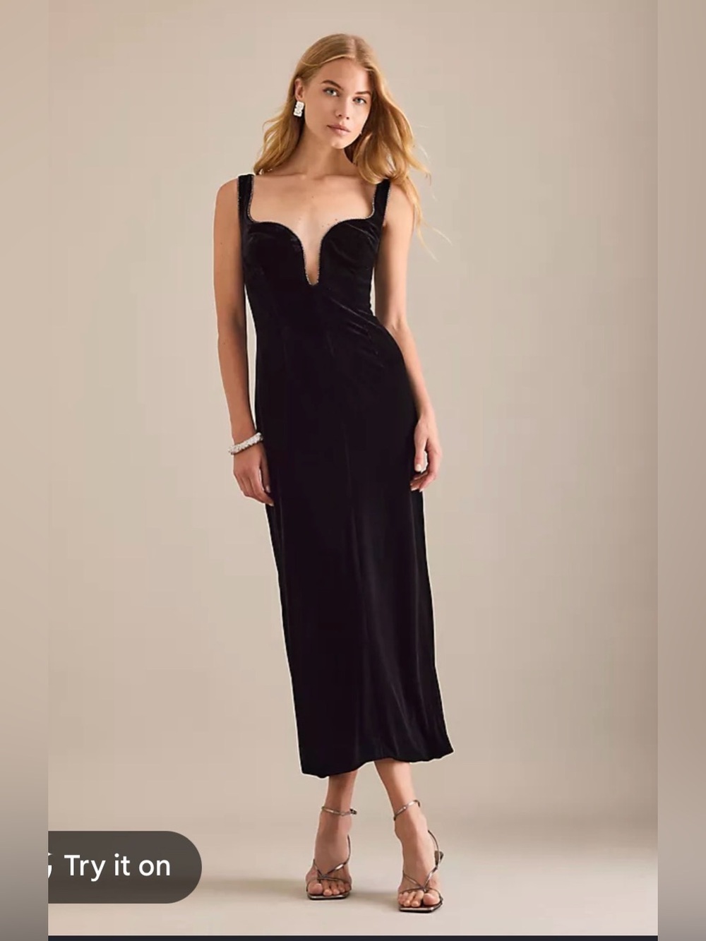 Anthropologie Bardot Brooklyn Velour Midi Dress